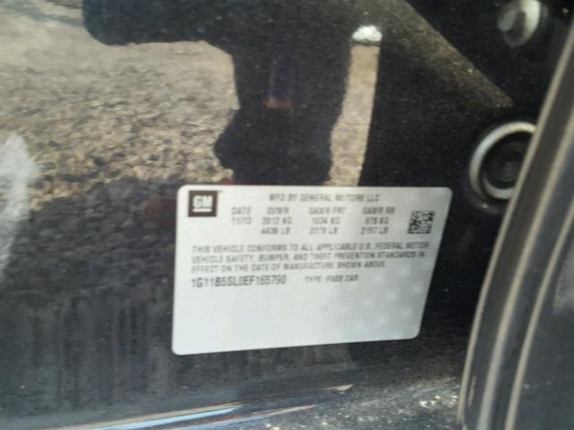 1G11B5SL0EF165790 - 2014 CHEVROLET MALIBU LS შავი ფოტო 10