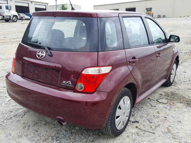 JTKKT624165020331 - 2006 TOYOTA SCION XA BURGUNDY photo 4