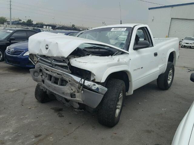 1B7GG46X22S657489 - 2002 DODGE DAKOTA SLT WHITE photo 2