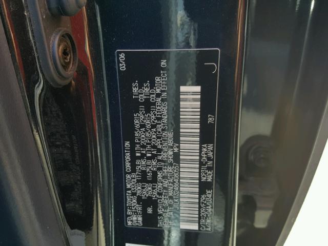 JTLKT324864080557 - 2006 TOYOTA SCION XB BLUE photo 10