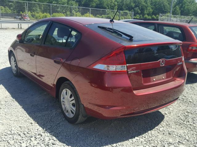 JHMZE2H53AS028688 - 2010 HONDA INSIGHT LX RED photo 3