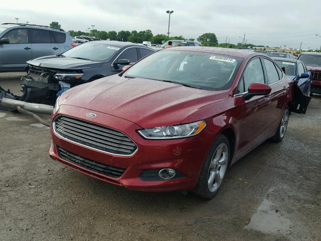3FA6P0G71GR380247 - 2016 FORD FUSION S RED photo 2