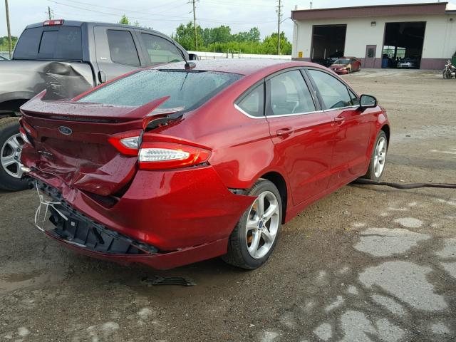3FA6P0G71GR380247 - 2016 FORD FUSION S RED photo 4