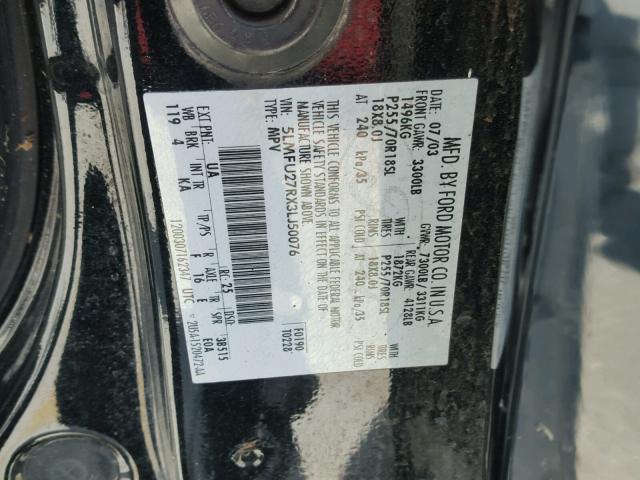 5LMFU27RX3LJ50076 - 2003 LINCOLN NAVIGATOR BLACK photo 10