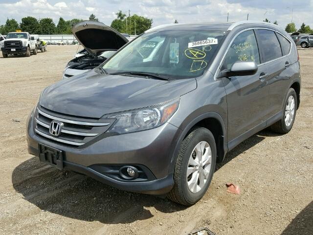 2HKRM4H73DH680716 - 2013 HONDA CR-V EXL GRAY photo 2