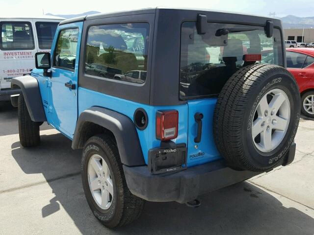 1C4AJWAGXHL597460 - 2017 JEEP WRANGLER S BLUE photo 3