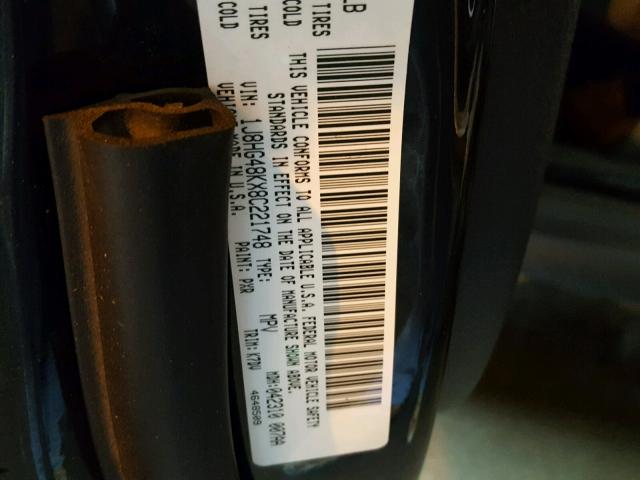 1J8HG48KX8C221748 - 2008 JEEP COMMANDER BLACK photo 10