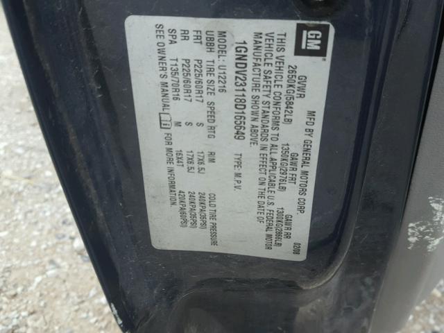 1GNDV23118D165649 - 2008 CHEVROLET UPLANDER L 灰色 照片 10