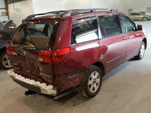 5TDZA22C14S160768 - 2004 TOYOTA SIENNA XLE MAROON photo 4