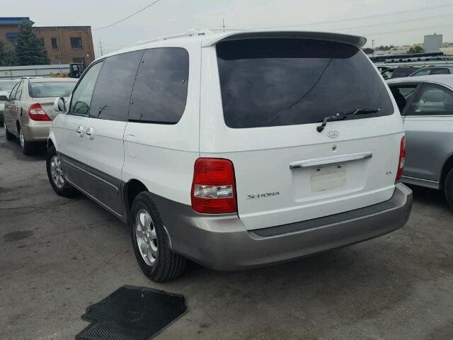 KNDUP131056648367 - 2005 KIA SEDONA WHITE photo 3