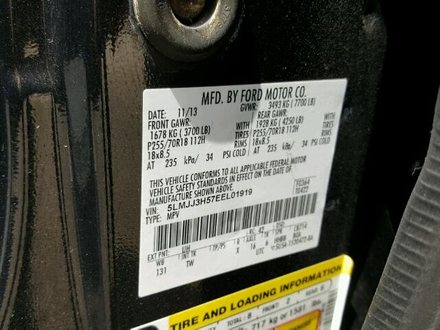 5LMJJ3H57EEL01919 - 2014 LINCOLN NAVIGATOR 黑色 照片 10