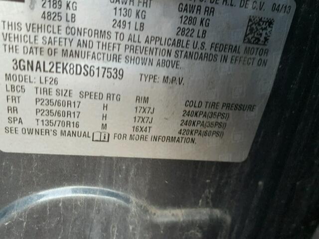 3GNAL2EK8DS617539 - 2013 CHEVROLET CAPTIVA LS 石墨色 照片 10