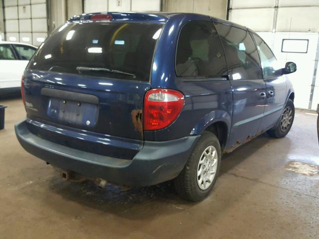 1C46J25361B175143 - 2001 CHRYSLER VOYAGER BLUE photo 4