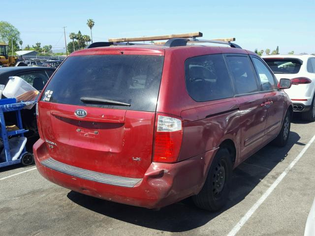 KNDMB233796282094 - 2009 KIA SEDONA EX RED photo 4