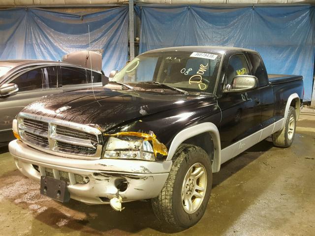 1D7GL42N14S695501 - 2004 DODGE DAKOTA SLT BLACK photo 2