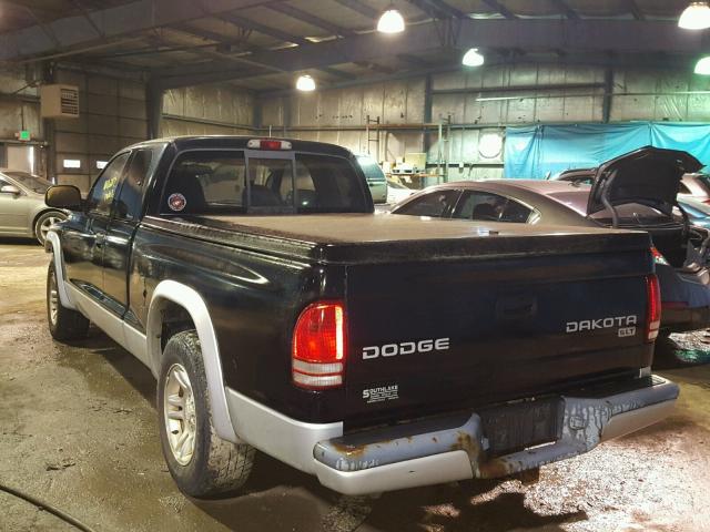 1D7GL42N14S695501 - 2004 DODGE DAKOTA SLT BLACK photo 3