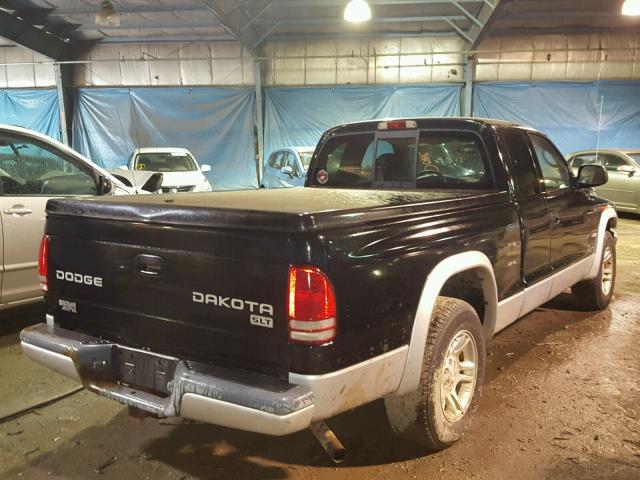 1D7GL42N14S695501 - 2004 DODGE DAKOTA SLT BLACK photo 4