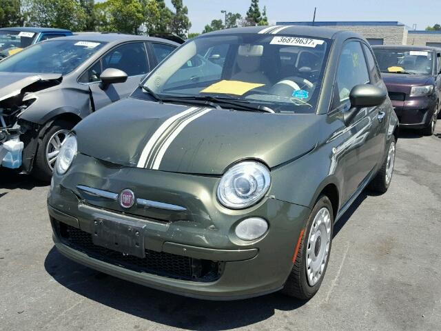 3C3CFFAR0CT203431 - 2012 FIAT 500 POP GREEN photo 2