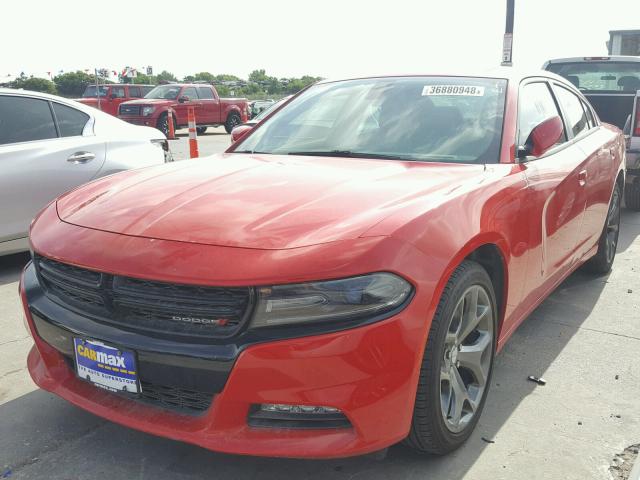 2C3CDXHG6FH881002 - 2015 DODGE CHARGER SX RED photo 2