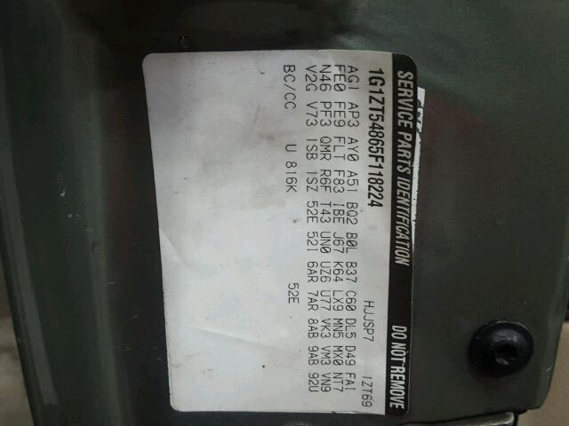 1G1ZT54865F118224 - 2005 CHEVROLET MALIBU LS მწვანე ფოტო 10