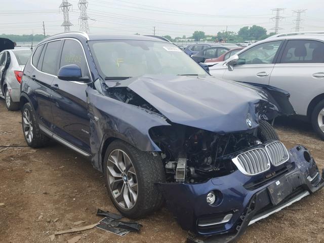 5UXWX7C52H0S19915 - 2017 BMW X3 XDRIVE3 BLUE photo 1