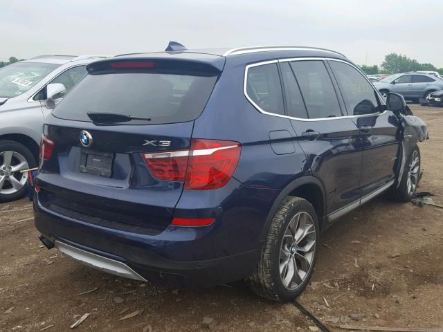 5UXWX7C52H0S19915 - 2017 BMW X3 XDRIVE3 BLUE photo 4