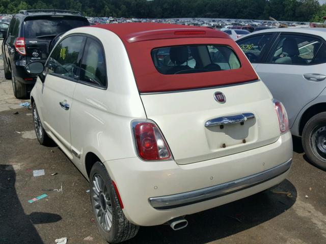 3C3CFFER5CT109541 - 2012 FIAT 500 LOUNGE WHITE photo 3