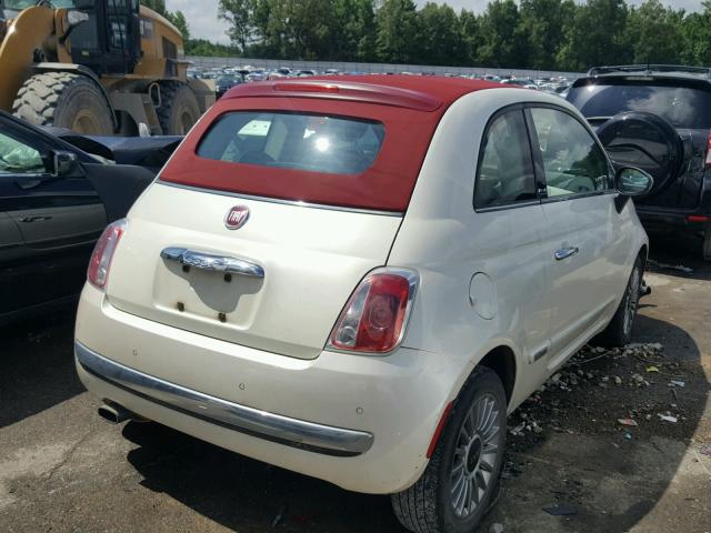 3C3CFFER5CT109541 - 2012 FIAT 500 LOUNGE WHITE photo 4