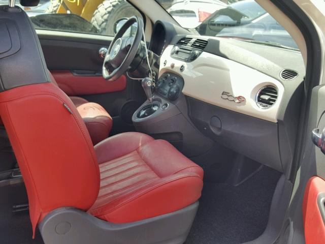 3C3CFFER5CT109541 - 2012 FIAT 500 LOUNGE WHITE photo 5