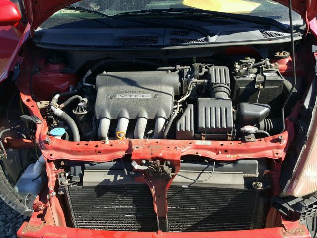 JHMGD38677S028954 - 2007 HONDA FIT S RED photo 7