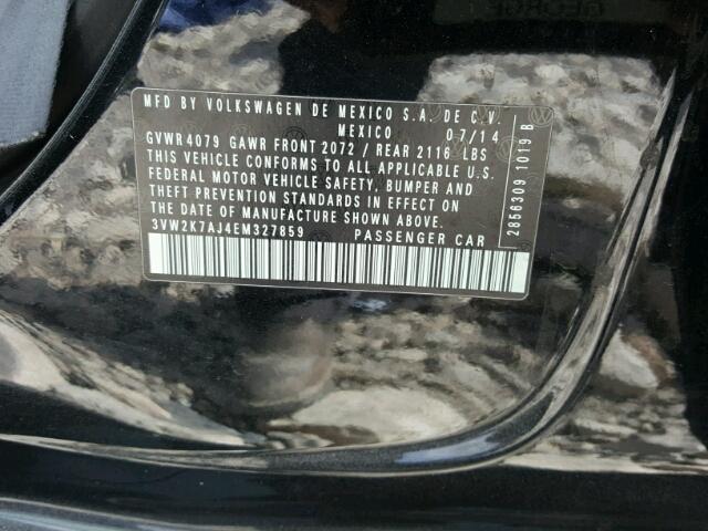 3VW2K7AJ4EM327859 - 2014 VOLKSWAGEN JETTA BASE Սև լուսանկար 10