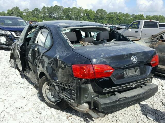 3VW2K7AJ4EM327859 - 2014 VOLKSWAGEN JETTA BASE Սև լուսանկար 3