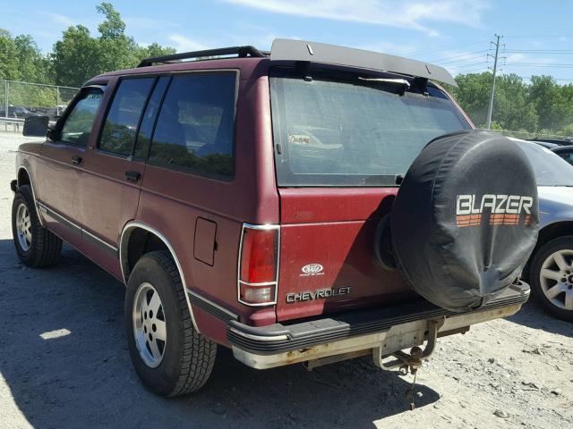 1GNDT13W4N2200560 - 1992 CHEVROLET BLAZER S10 BURGUNDY photo 3