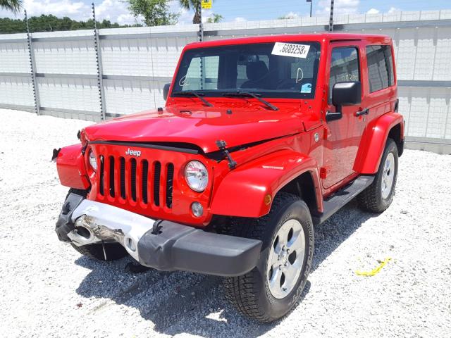1C4AJWBG7FL564590 - 2015 JEEP WRANGLER S RED photo 2