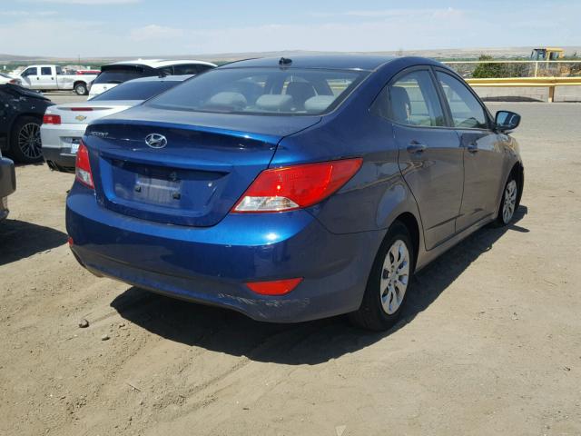 KMHCT4AE1GU095091 - 2016 HYUNDAI ACCENT SE BLUE photo 4