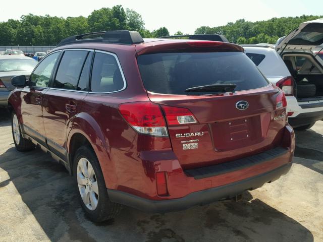 4S4BRCGC7C3298285 - 2012 SUBARU OUTBACK 2. MAROON photo 3