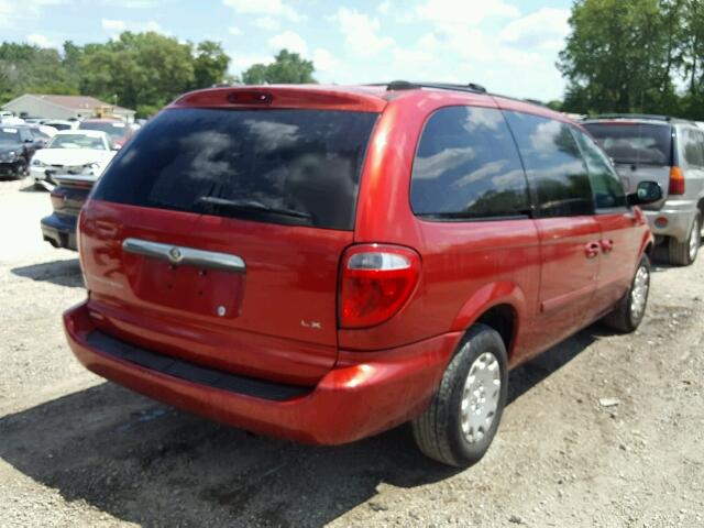 2C4GP44R44R610179 - 2004 CHRYSLER TOWN & COU RED photo 4