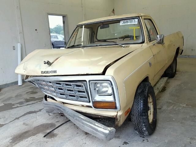 1B7FD14E2BS167798 - 1981 DODGE D-150 YELLOW photo 2