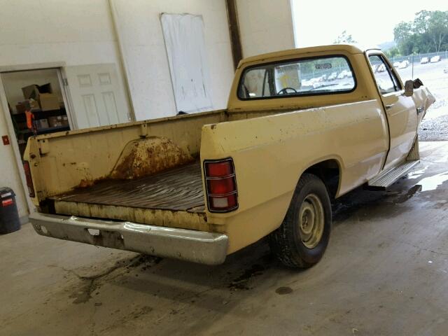 1B7FD14E2BS167798 - 1981 DODGE D-150 YELLOW photo 4