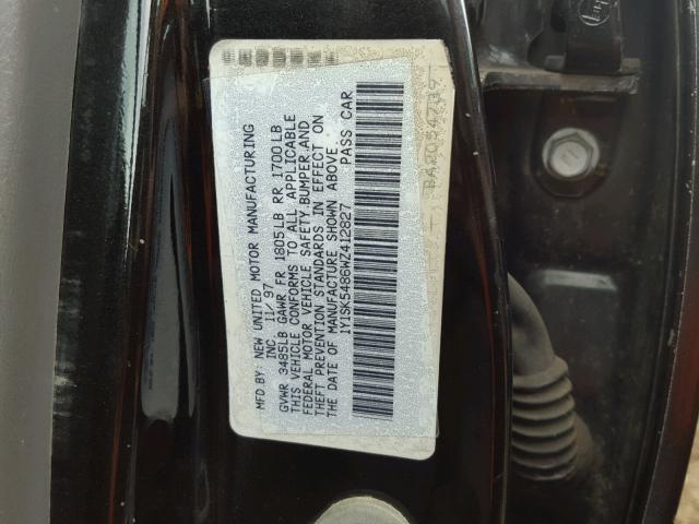 1Y1SK5486WZ412827 - 1998 CHEVROLET GEO PRIZM 黑色 照片 10