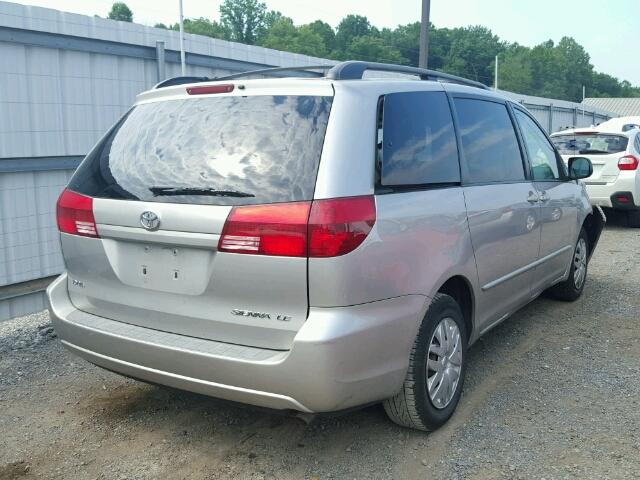 5TDZA23C55S382343 - 2005 TOYOTA SIENNA CE SILVER photo 4