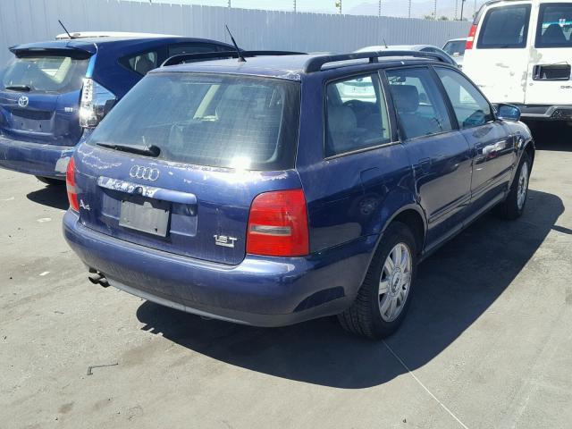 WAUGB28D5XA064693 - 1999 AUDI A4 1.8T AV BLUE photo 4