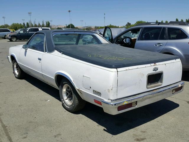 1GCCW80A0ER115977 - 1984 CHEVROLET EL CAMINO WHITE photo 3