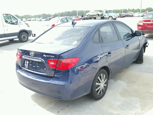 KMHDU4AD0AU840431 - 2010 HYUNDAI ELANTRA BL BLUE photo 4