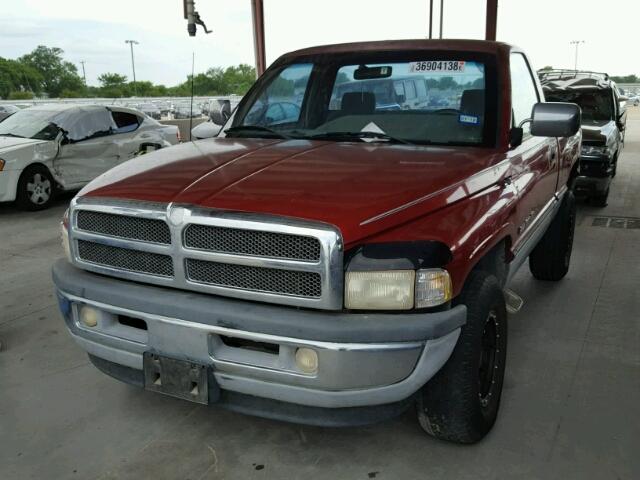 1B7HC16Y7VJ590034 - 1997 DODGE RAM 1500 BURGUNDY photo 2