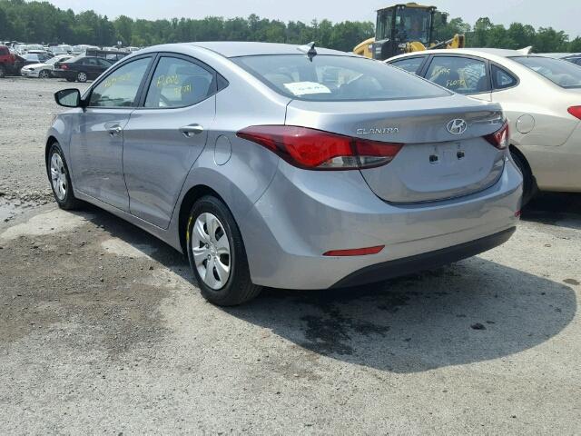 5NPDH4AE4GH754026 - 2016 HYUNDAI ELANTRA SE GRAY photo 3