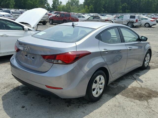 5NPDH4AE4GH754026 - 2016 HYUNDAI ELANTRA SE GRAY photo 4