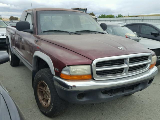 1B7GG22X0YS545437 - 2000 DODGE DAKOTA BURGUNDY photo 1