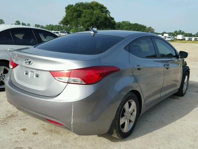 KMHDH4AE3DU932005 - 2013 HYUNDAI ELANTRA SILVER photo 4