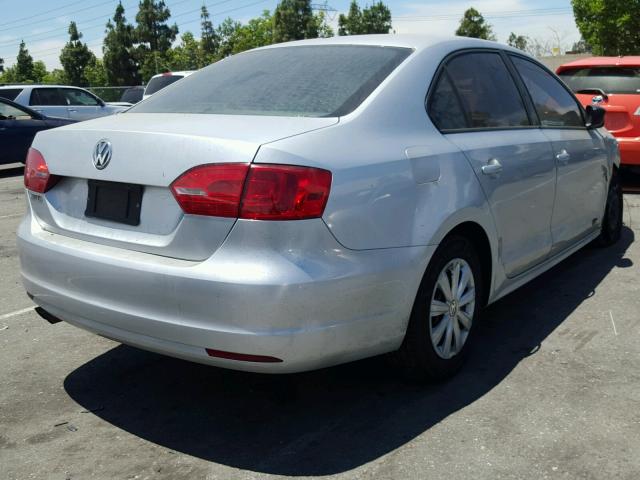 3VW2K7AJ6BM087127 - 2011 VOLKSWAGEN JETTA BASE 银色 照片 4